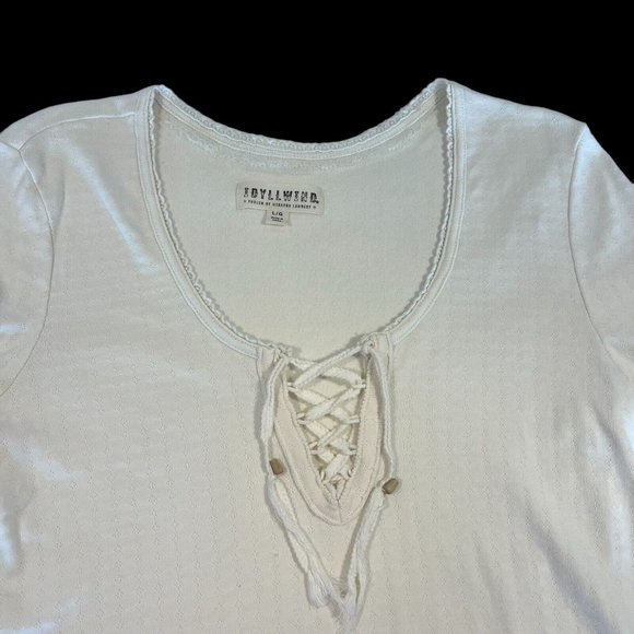 Idyllwind By Miranda Lambert Country Road Beige Lace-up Tops Lot of 2 - Picture 4 of 9